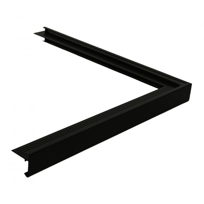 Daktrim zwart buitenhoek 60mm breed, 500x500mm lang main product photo